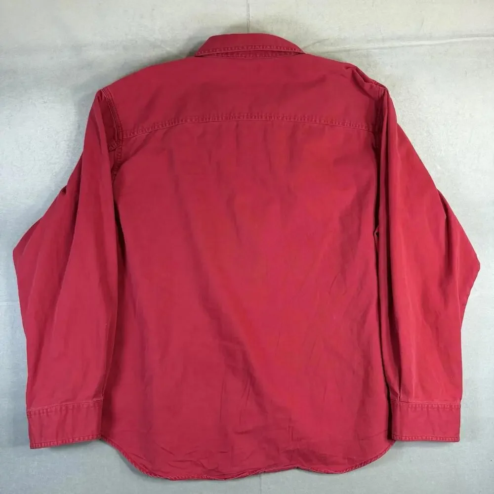 Vintage Levis Jeans Denim Shirt Mens XXL Red Metal Button Western Red Tab 90s